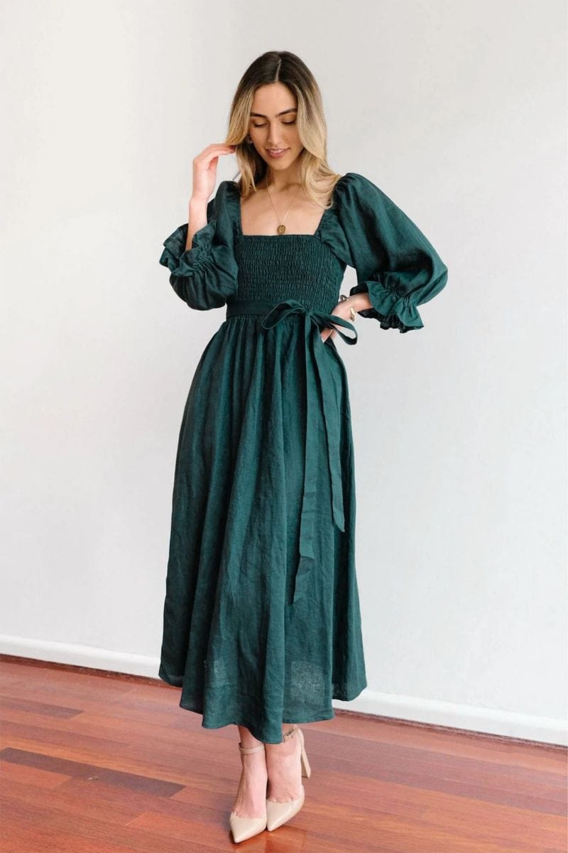 Tana | French Dress with Ruffled Sleeves