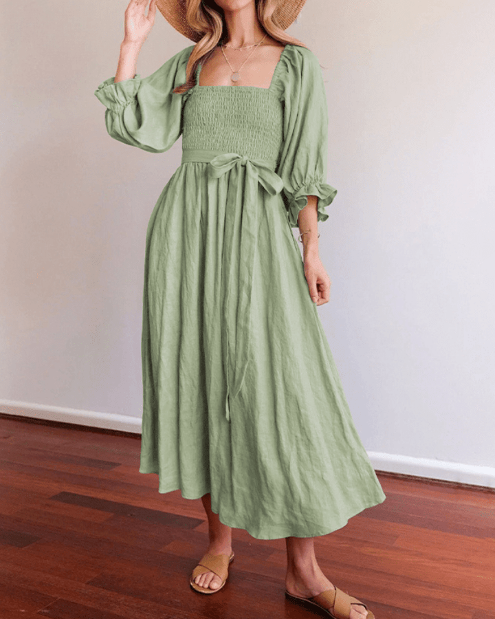 Tana | French Dress with Ruffled Sleeves