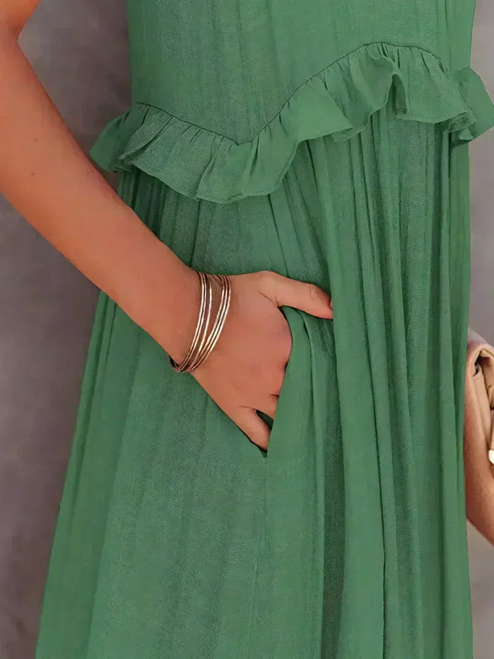 Sarah | Maxi Dress with Ruffles and Halter (Almost Sold Out)