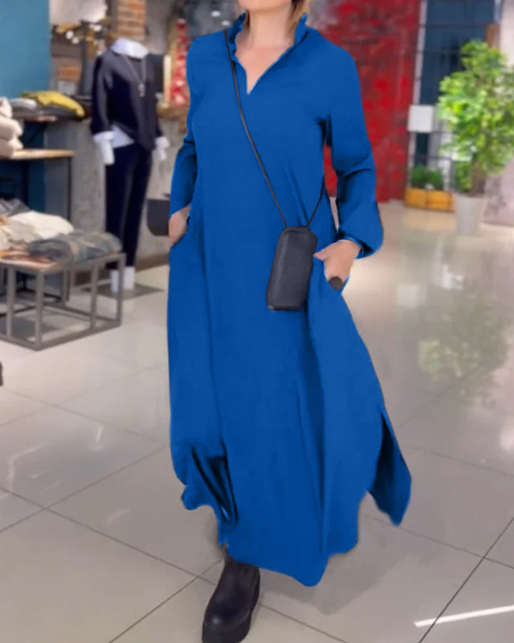 Evia™ | Loose Maxi Dress with Slit