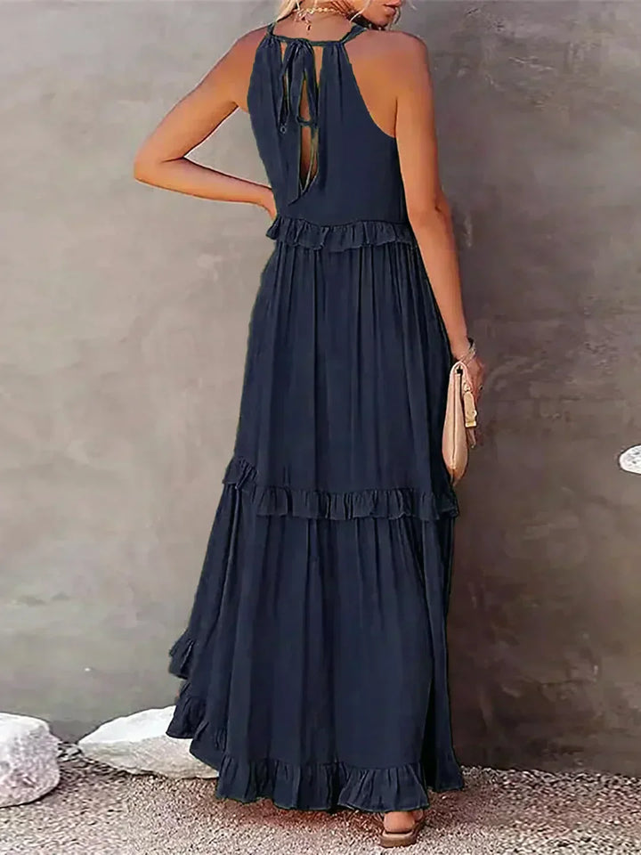Sarah | Maxi Dress with Ruffles and Halter (Almost Sold Out)
