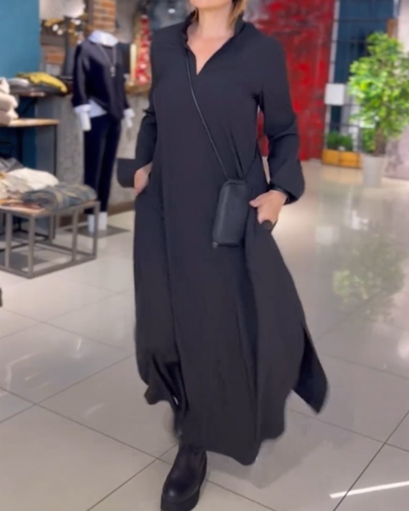 Evia™ | Loose Maxi Dress with Slit