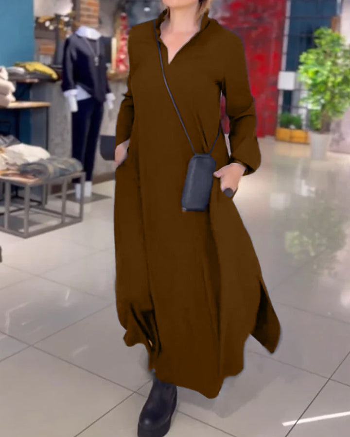 Evia™ | Loose Maxi Dress with Slit