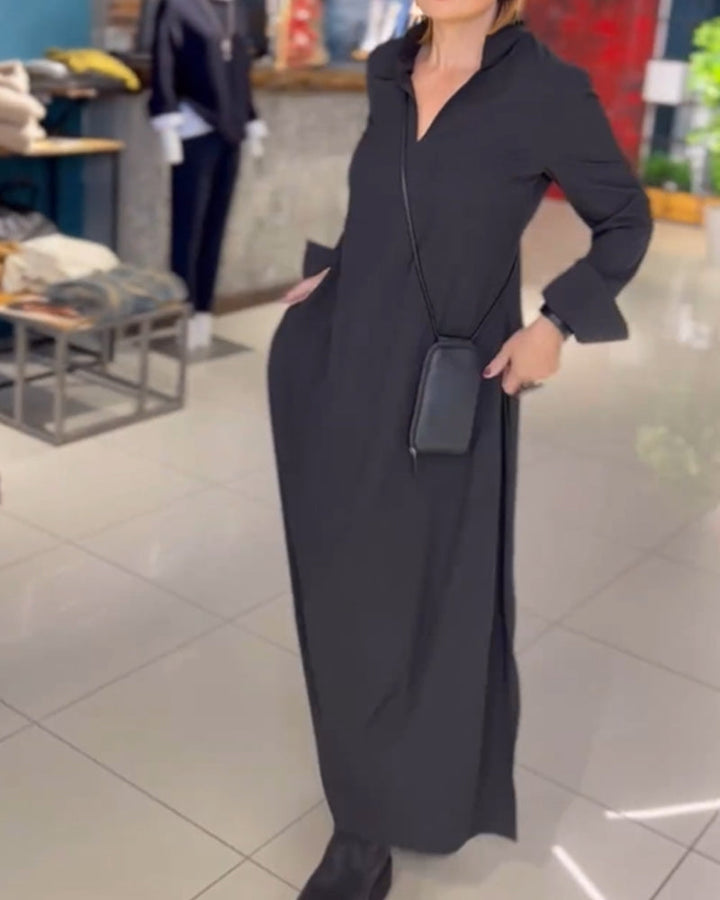 Evia™ | Loose Maxi Dress with Slit