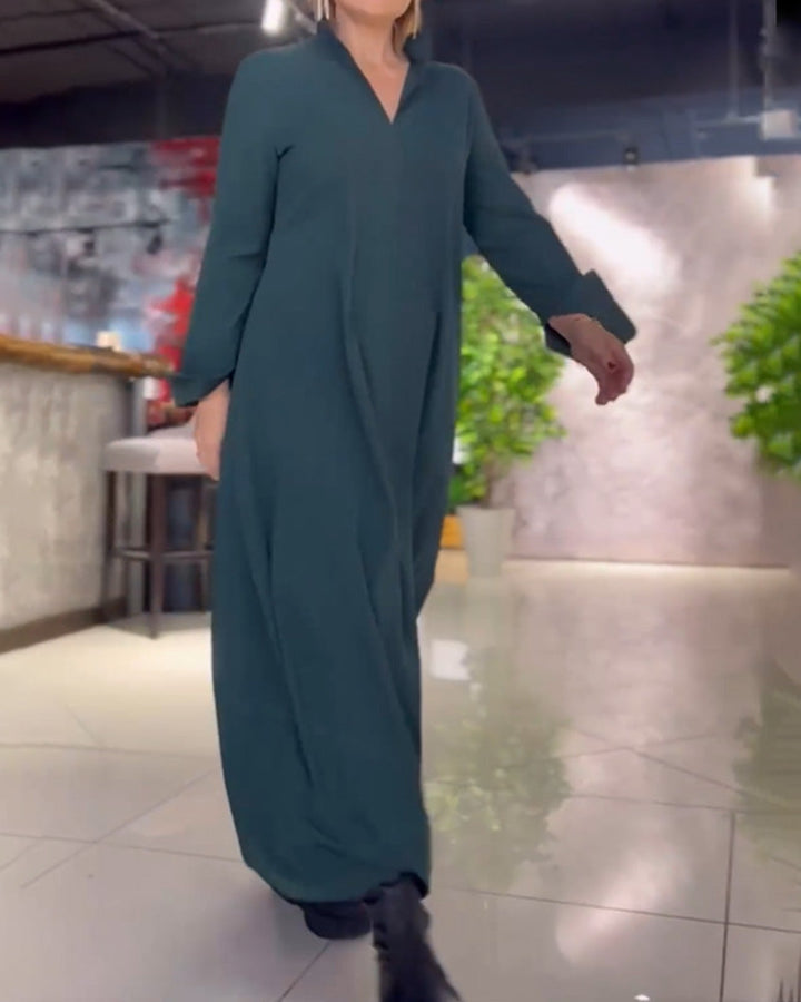 Evia™ | Loose Maxi Dress with Slit