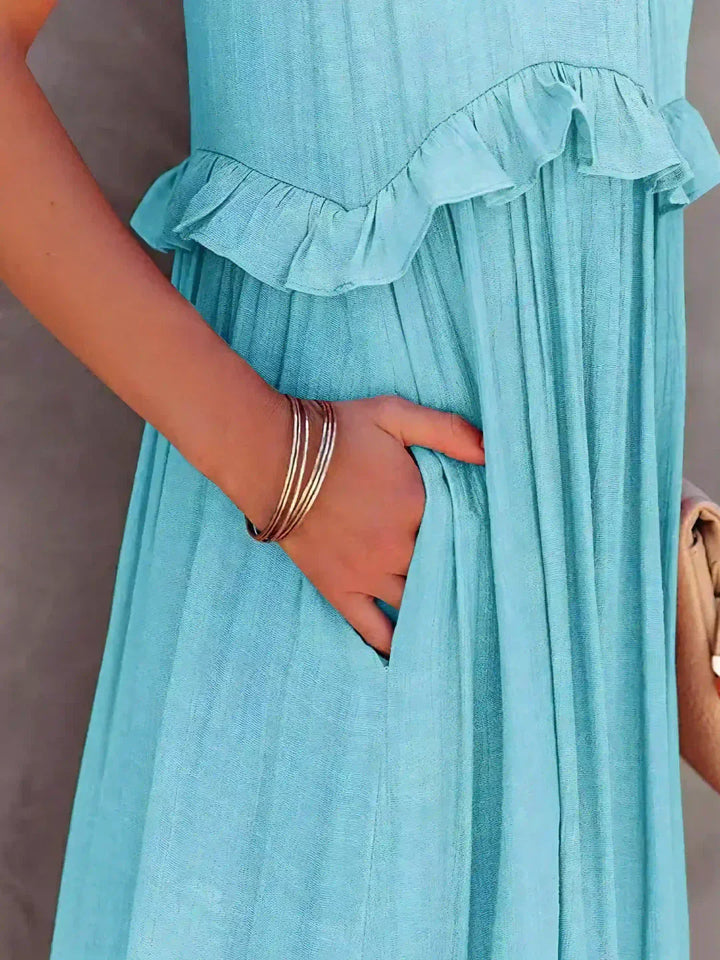 Sarah | Maxi Dress with Ruffles and Halter (Almost Sold Out)
