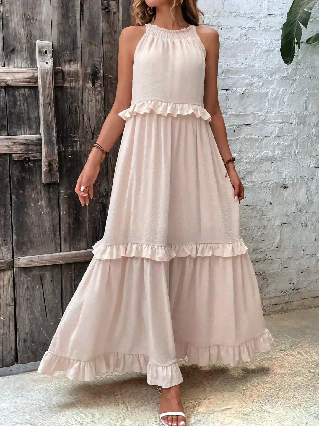 Sarah | Maxi Dress with Ruffles and Halter (Almost Sold Out)