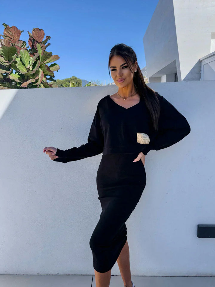 Laurine – Casual Ensemble Dress & Sweatshirt
