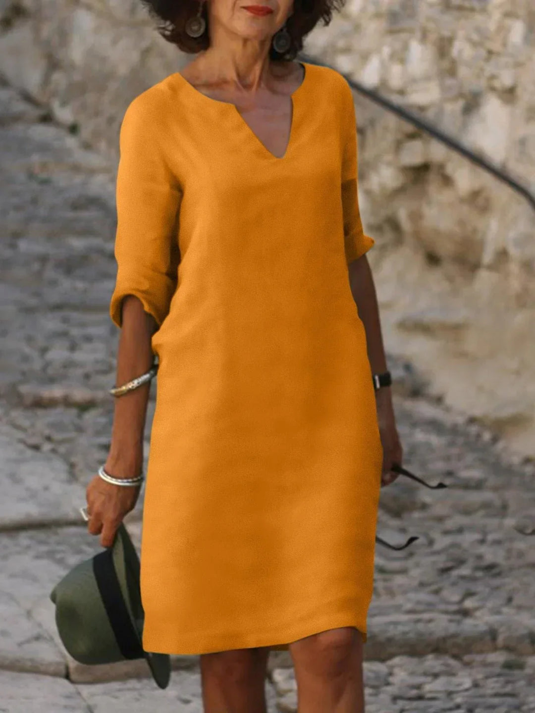 Saoirse™ - V-Neck Dress that Hides the Tummy