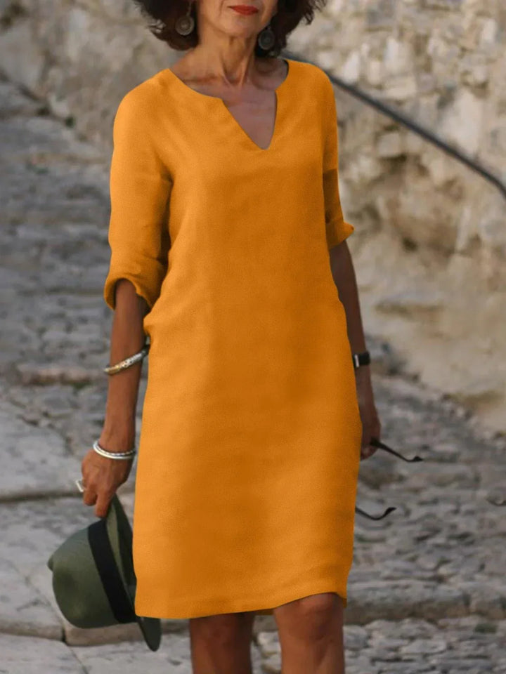 Saoirse™ - V-Neck Dress that Hides the Tummy