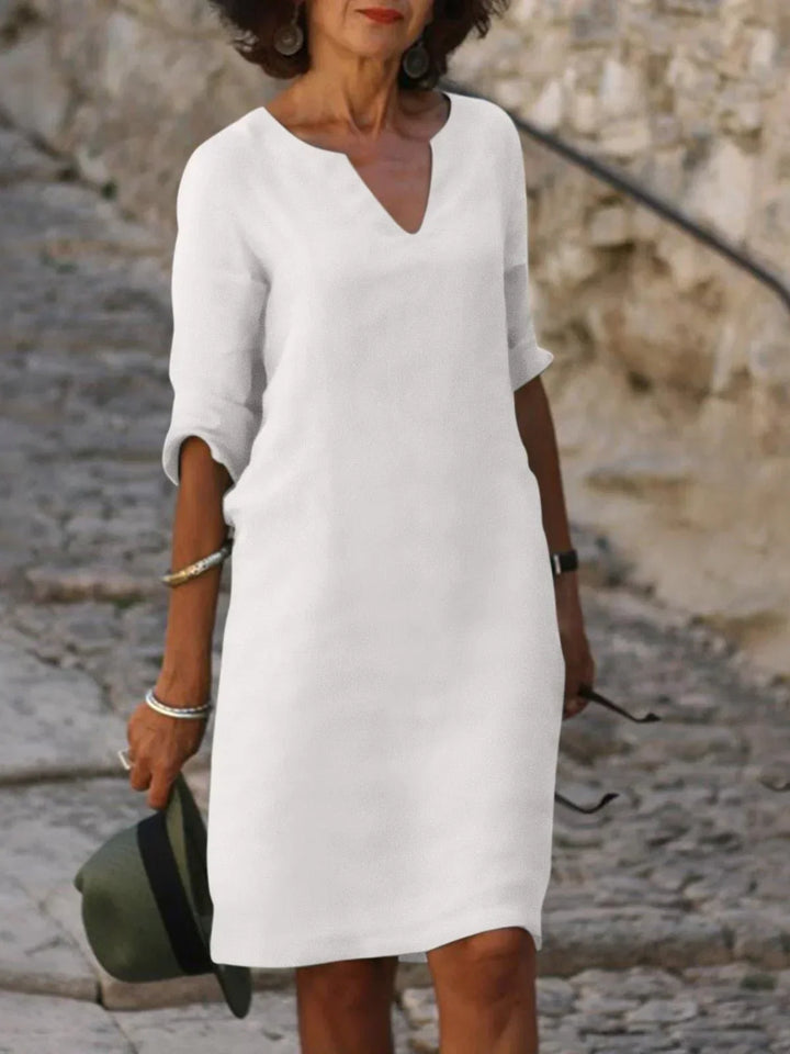 Saoirse™ - V-Neck Dress that Hides the Tummy