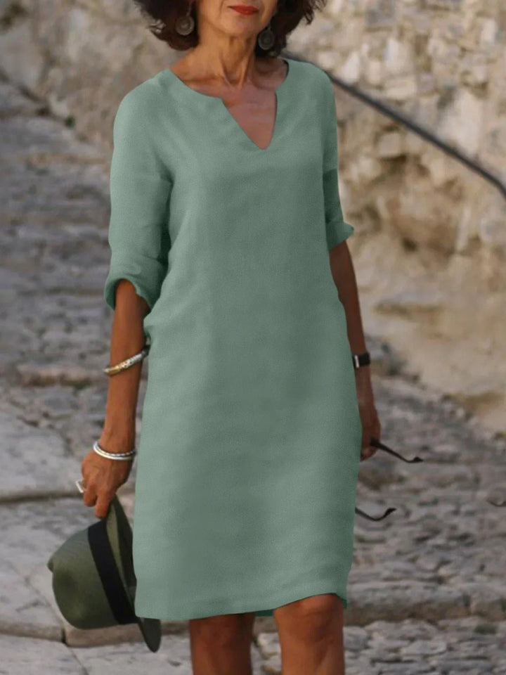 Saoirse™ - V-Neck Dress that Hides the Tummy