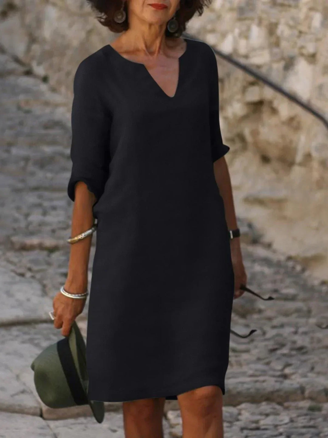 Saoirse™ - V-Neck Dress that Hides the Tummy