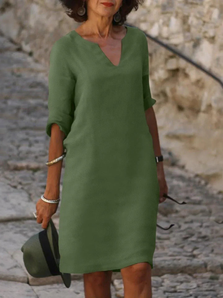 Saoirse™ - V-Neck Dress that Hides the Tummy