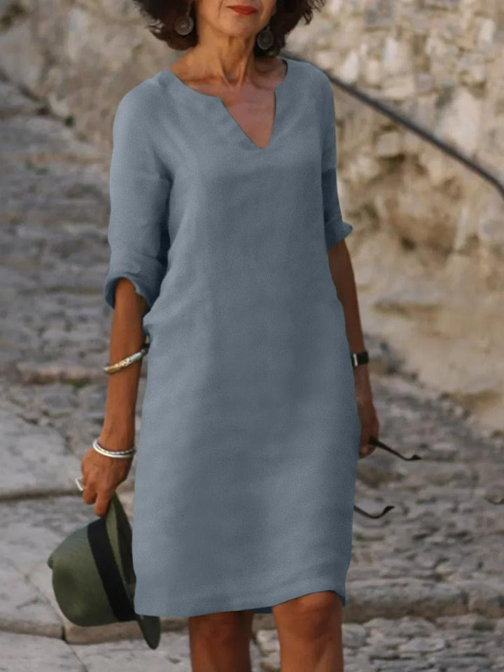 Saoirse™ - V-Neck Dress that Hides the Tummy