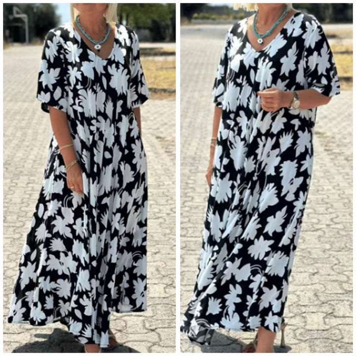Marianne – Flowing printed dress, comfort and style
